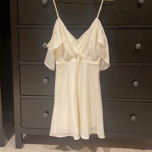Dee Elly White/Cream Chiffon Mini Dress